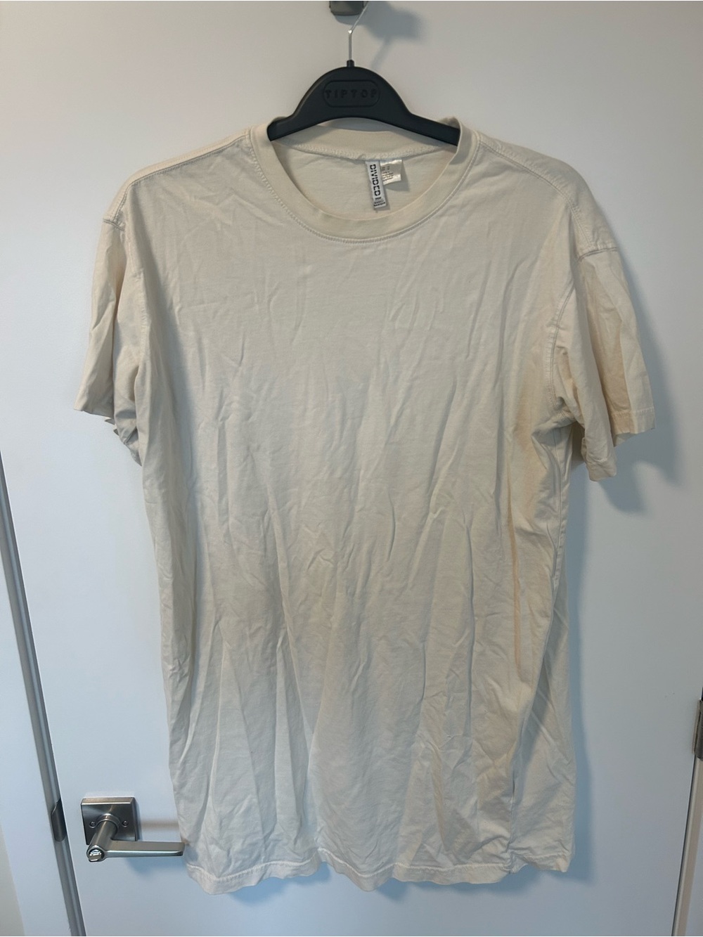 H&M Off-White Short Sleeve Crew Neck T-Shirt